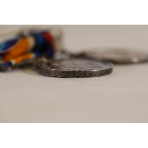 415 - Group of WW1 Royal Navy Medals K18135 A.G Green, L STO R.F, with a John Harrison 9047 Silver Pocket ... 