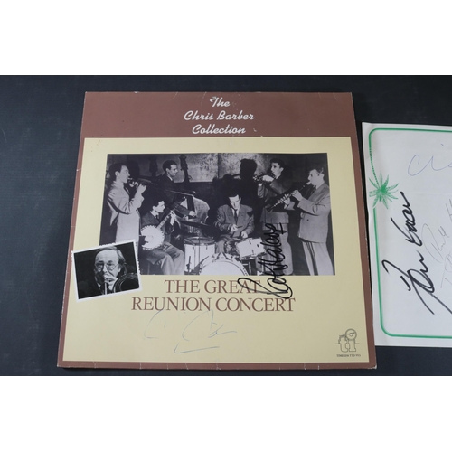 52 - A signed vinyl Album, The Chris Barber Collection, The Great Reunion Concert, Timeless TTD553. The c... 