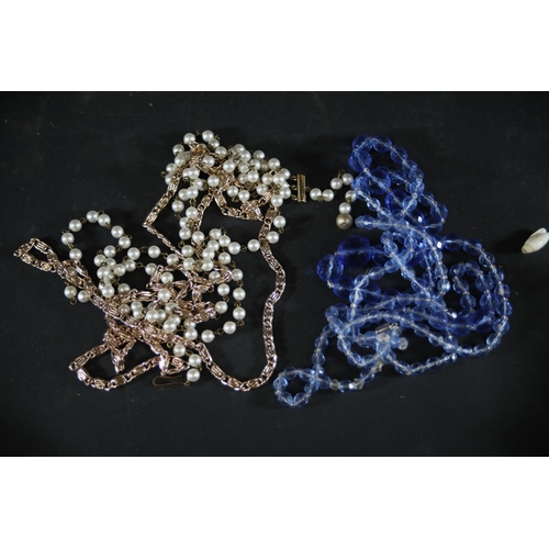 713 - Large collection of costume jewellery including millefiori beads, butterscotch amber style pearls, a... 