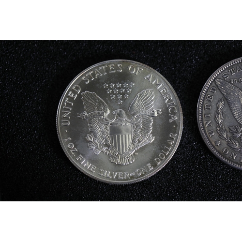 719 - Small Collection of American Silver Coins 20th Century including Silver Dollar and 1904 Dollar.