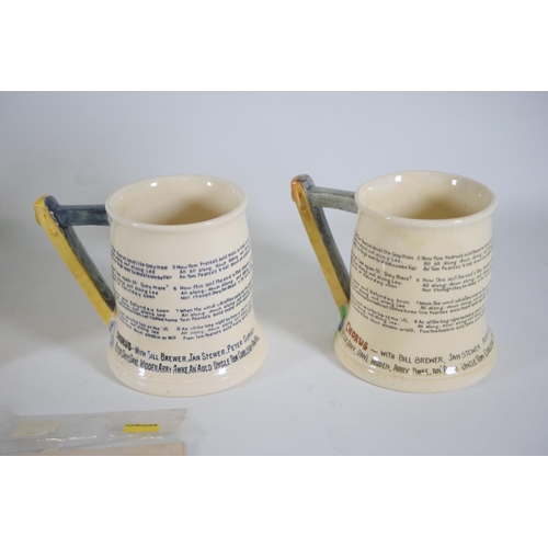 724 - Collection of Widdicombe fair jugs and mugs plus 1 musical