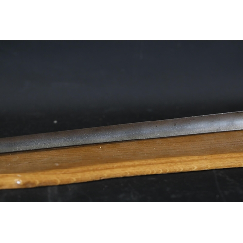 728 - Victorian 1853-pattern socket Bayonet, British Enfield Rifle c1850 Militaria, mounted on a board.