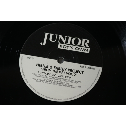 73 - Collection of Four Junior Boys Own Vinyl. Includes JBO55, Heller and Farley Project, vinyl looks unp... 