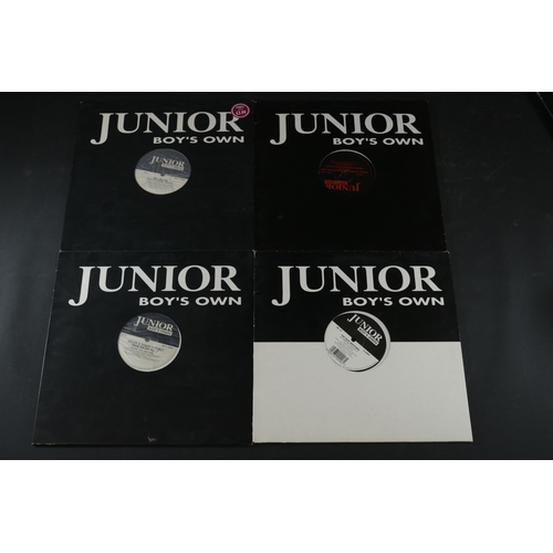 73 - Collection of Four Junior Boys Own Vinyl. Includes JBO55, Heller and Farley Project, vinyl looks unp... 