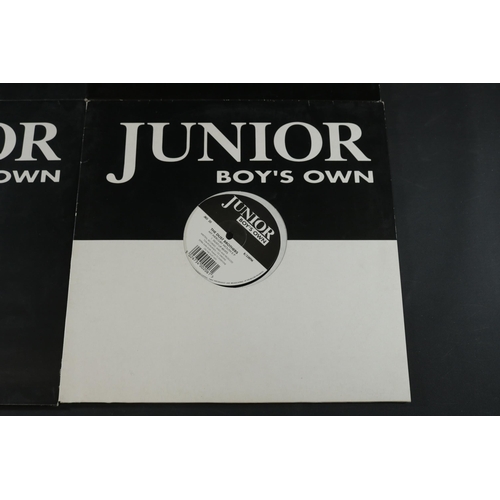 73 - Collection of Four Junior Boys Own Vinyl. Includes JBO55, Heller and Farley Project, vinyl looks unp... 