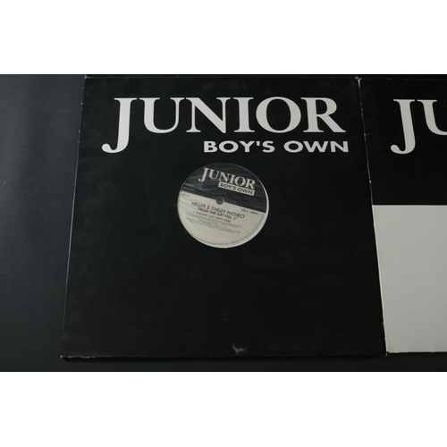 73 - Collection of Four Junior Boys Own Vinyl. Includes JBO55, Heller and Farley Project, vinyl looks unp... 