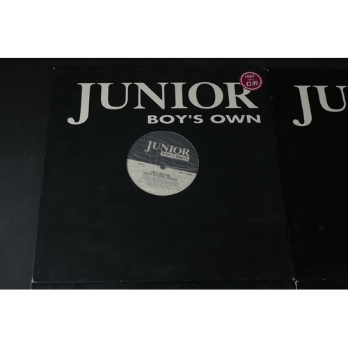 73 - Collection of Four Junior Boys Own Vinyl. Includes JBO55, Heller and Farley Project, vinyl looks unp... 