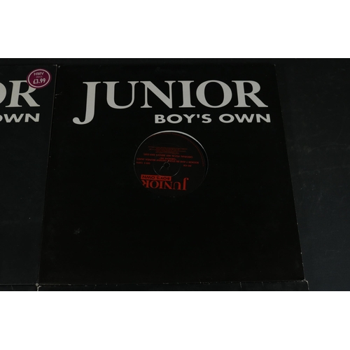 73 - Collection of Four Junior Boys Own Vinyl. Includes JBO55, Heller and Farley Project, vinyl looks unp... 