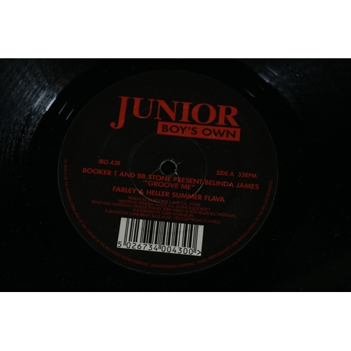 73 - Collection of Four Junior Boys Own Vinyl. Includes JBO55, Heller and Farley Project, vinyl looks unp... 