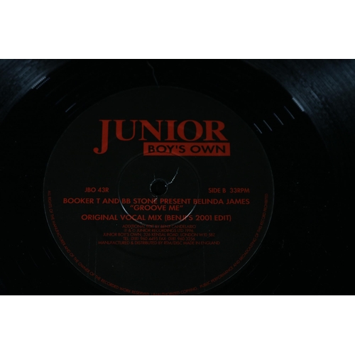 73 - Collection of Four Junior Boys Own Vinyl. Includes JBO55, Heller and Farley Project, vinyl looks unp... 