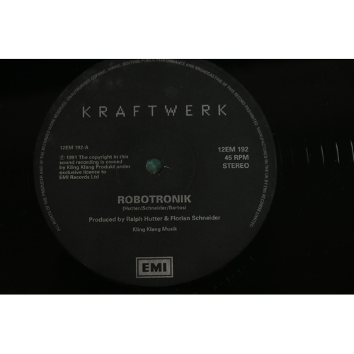 76 - Kraftwerk, Electric Cafe, EMI 1001, fair to good used condition. Kraftwerk,  Computer World, EMC 337... 