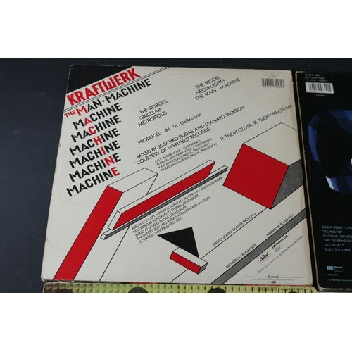 76 - Kraftwerk, Electric Cafe, EMI 1001, fair to good used condition. Kraftwerk,  Computer World, EMC 337... 