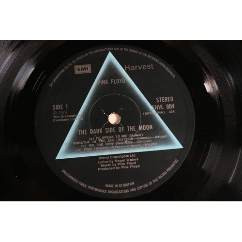 83 - Pink Floyd Dark Side of the Moon with Poster 1973, EMI Harvest Records Quadraphonic issue Q4SHVL 804... 