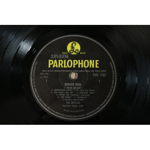 9 - The Beatles Rubber Soul Mono LP PMC1267, XEX 579-5 OH, XEX 580-5 PH, the vinyl is in played conditio... 