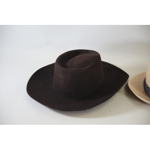 92 - A Collection of 3 Hats including Akubra, Panama Made in England and 1 Other