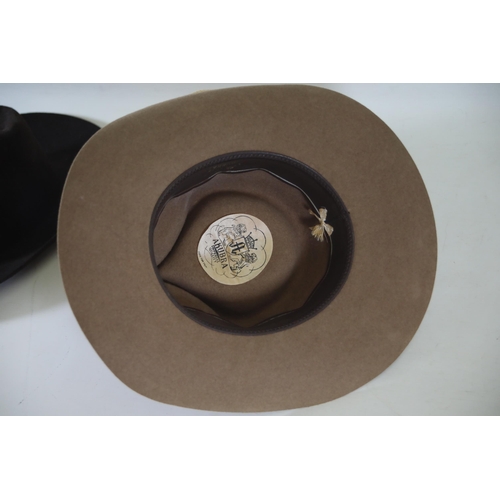 92 - A Collection of 3 Hats including Akubra, Panama Made in England and 1 Other