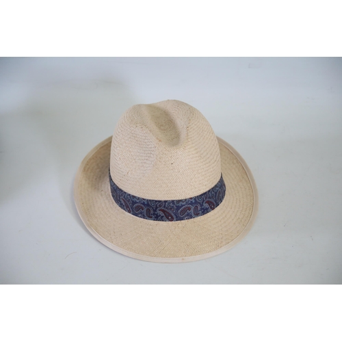 92 - A Collection of 3 Hats including Akubra, Panama Made in England and 1 Other