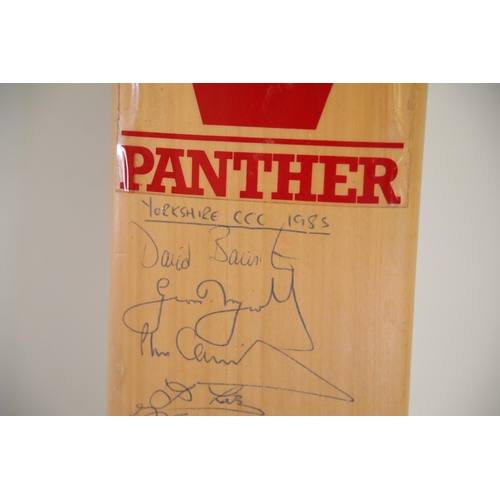 94 - Slazenger Panther V Signed Cricket Bat by Yorkshire 1985, Lancashire 1985