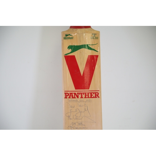 94 - Slazenger Panther V Signed Cricket Bat by Yorkshire 1985, Lancashire 1985