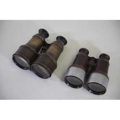 95 - 2 Pairs of Brass Binoculars - Spencer & Son Dublin, Ross London