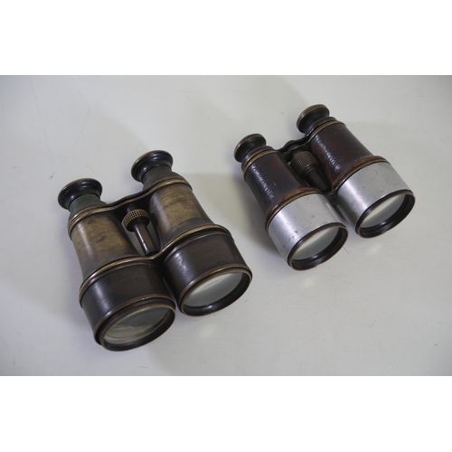 95 - 2 Pairs of Brass Binoculars - Spencer & Son Dublin, Ross London