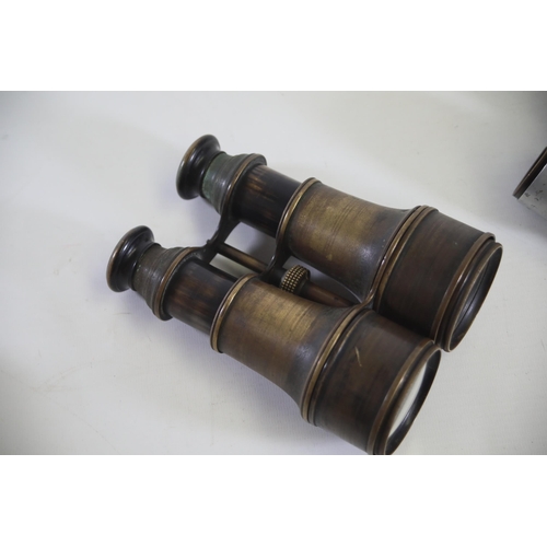 95 - 2 Pairs of Brass Binoculars - Spencer & Son Dublin, Ross London