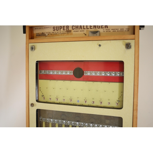 98 - British made by Bradmatic, Super Challenger Penny Operated Coin Machine in working order.