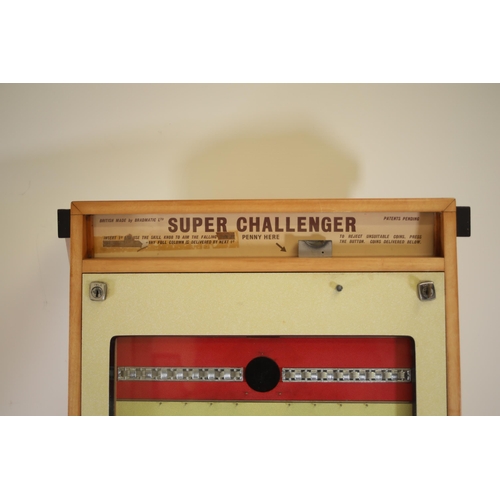 98 - British made by Bradmatic, Super Challenger Penny Operated Coin Machine in working order.