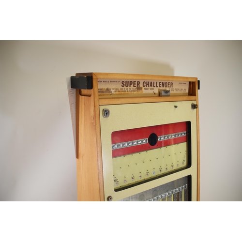 98 - British made by Bradmatic, Super Challenger Penny Operated Coin Machine in working order.