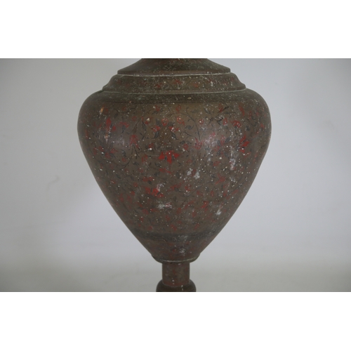 756 - Anglo Indian Brass Vase Converted to Lamp (sold as not working/untested). Height 80cm, Width 30cm (a... 