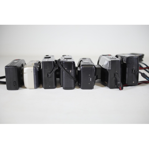 10 - Yashica Compact Cameras:

1. Yashica Aw-Mini AF: Looks okay condition with minor wear present.
2. Ya... 