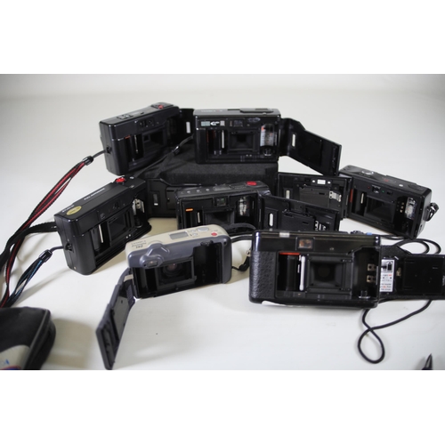 10 - Yashica Compact Cameras:

1. Yashica Aw-Mini AF: Looks okay condition with minor wear present.
2. Ya... 