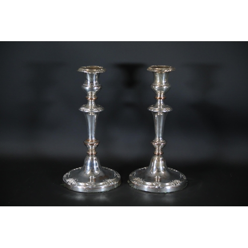 101 - Pair of Hallmarked Silver Plated Candlesticks - 20 cms - Antwerp Belgium Hand Hallmark

These are a ... 