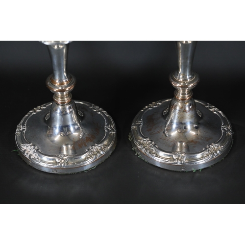 101 - Pair of Hallmarked Silver Plated Candlesticks - 20 cms - Antwerp Belgium Hand Hallmark

These are a ... 