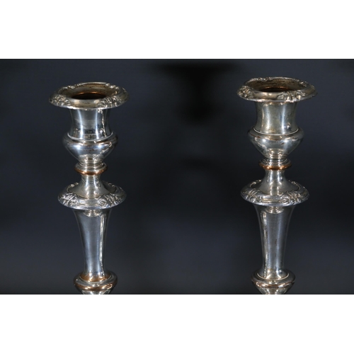 101 - Pair of Hallmarked Silver Plated Candlesticks - 20 cms - Antwerp Belgium Hand Hallmark

These are a ... 