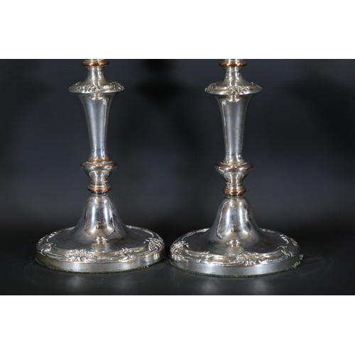 101 - Pair of Hallmarked Silver Plated Candlesticks - 20 cms - Antwerp Belgium Hand Hallmark

These are a ... 