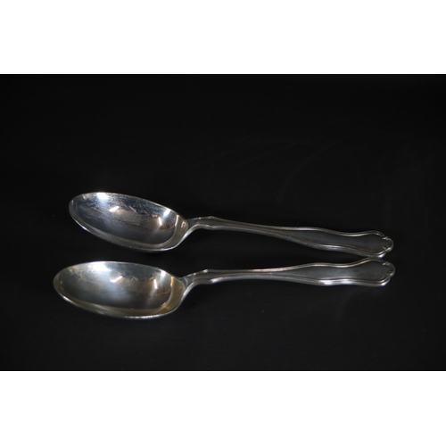 104 - Vintage 1925 Dated Silver Dessert Spoons, 190g Total Weight, Martin Hall & Co of Sheffield.