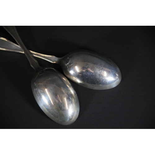 104 - Vintage 1925 Dated Silver Dessert Spoons, 190g Total Weight, Martin Hall & Co of Sheffield.