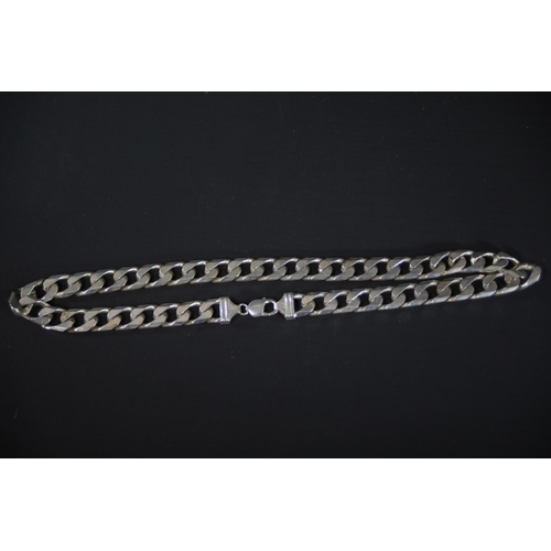 110 - Large Silver Chain Necklace - Total Weight: 159 grams. 22 inches in length, 12-14mm diameter.