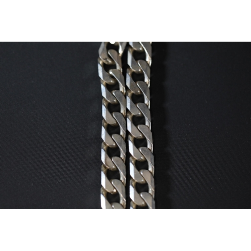 110 - Large Silver Chain Necklace - Total Weight: 159 grams. 22 inches in length, 12-14mm diameter.