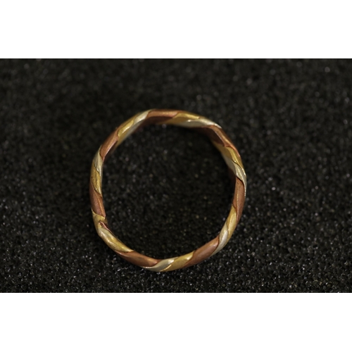 119 - Gold, Rose Gold and other metal French Wedding Band, Twist Ring, Size (P), Weight Grams (2.49)  (unm... 