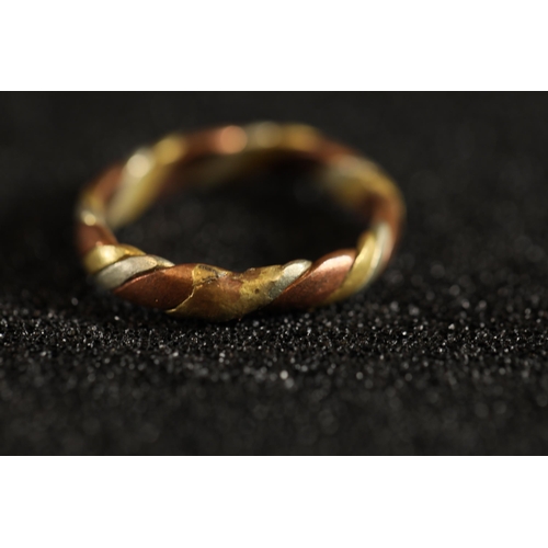 119 - Gold, Rose Gold and other metal French Wedding Band, Twist Ring, Size (P), Weight Grams (2.49)  (unm... 