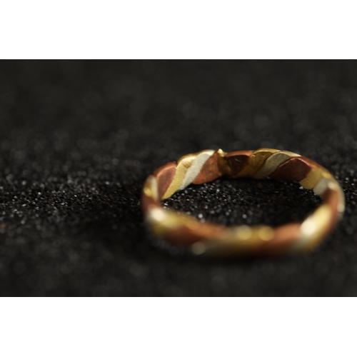 119 - Gold, Rose Gold and other metal French Wedding Band, Twist Ring, Size (P), Weight Grams (2.49)  (unm... 