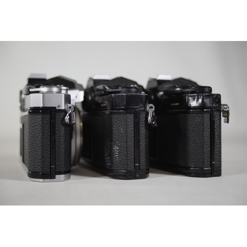 19 - Nikon FM 35mm Film Camera Body x3 - Working Shutters, Viewfinder Cleaning/Replacement Needed for One... 