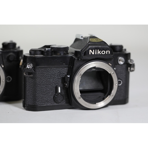 19 - Nikon FM 35mm Film Camera Body x3 - Working Shutters, Viewfinder Cleaning/Replacement Needed for One... 