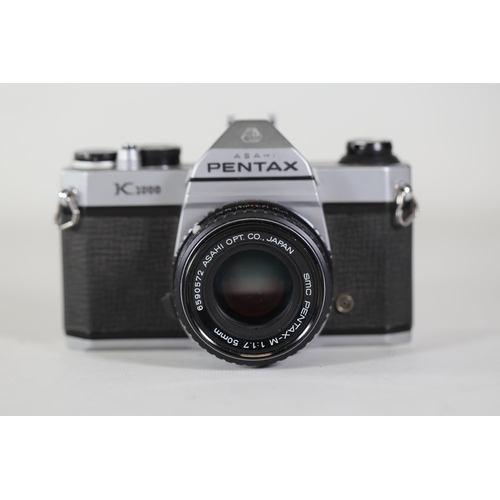 20 - Pentax Asahi K1000 35mm Film Camera - Shutter Sometimes Gets Stuck, Clear View Finder, Lens with Fun... 