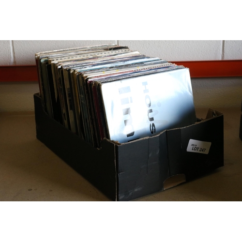 247 - Box of Vinyl Records, mainly dance 80s 90s. There are approximately 180, some albums, some singles. ... 