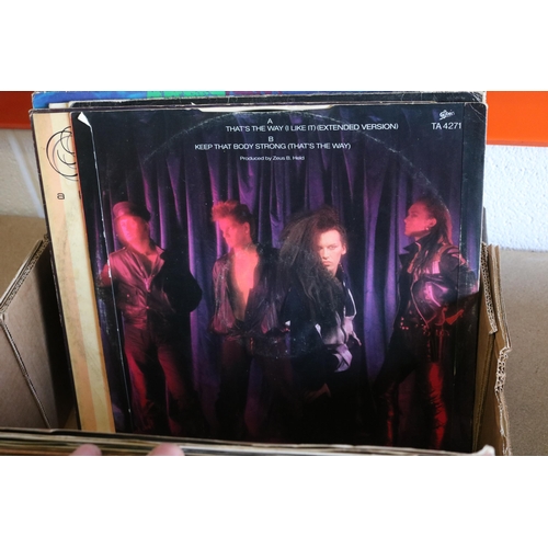 248 - Box of Vinyl Records, mainly dance 80s 90s. There are approximately 150, some albums, some singles. ... 