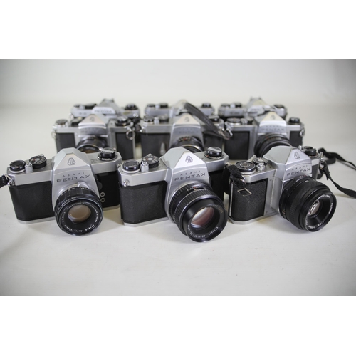 25 - Vintage Pentax SLR Cameras - Lot of 9, including Pentax Asahi S3, SP 1000, KX, SP 500, K1000 (back c... 