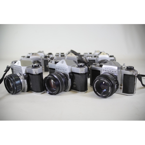 25 - Vintage Pentax SLR Cameras - Lot of 9, including Pentax Asahi S3, SP 1000, KX, SP 500, K1000 (back c... 